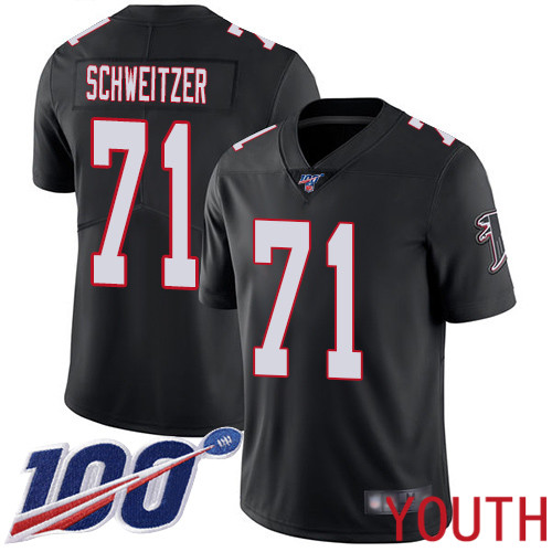 Atlanta Falcons Limited Black Youth Wes Schweitzer Alternate Jersey NFL Football 71 100th Season Vapor Untouchable